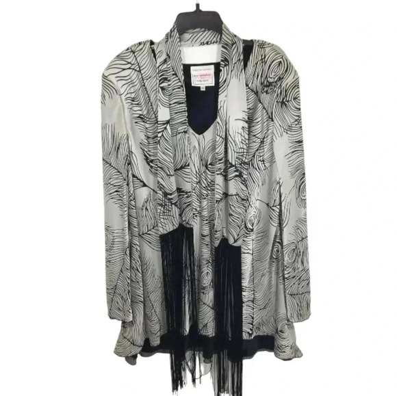 {Amy Michelson for Holly Harp} Vintage Feather Print Dress - Picture 4 of 14